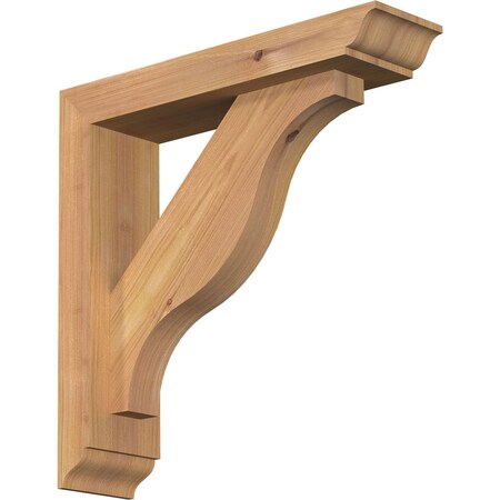 Ekena Millwork Funston Traditional Smooth Bracket w/ Offset Brace, Western Red Cedar, 3 1/2"W x 14"D x 14"H BKT0402X14X14FST01SWR